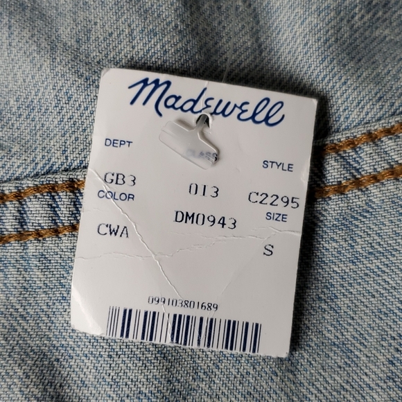 NWT Madewell Light Wash Denim Jean Vest - Picture 11 of 12